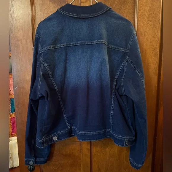 Lane Bryant Dark Blue Denim Jean Jacket Size 20 - Picture 3 of 3
